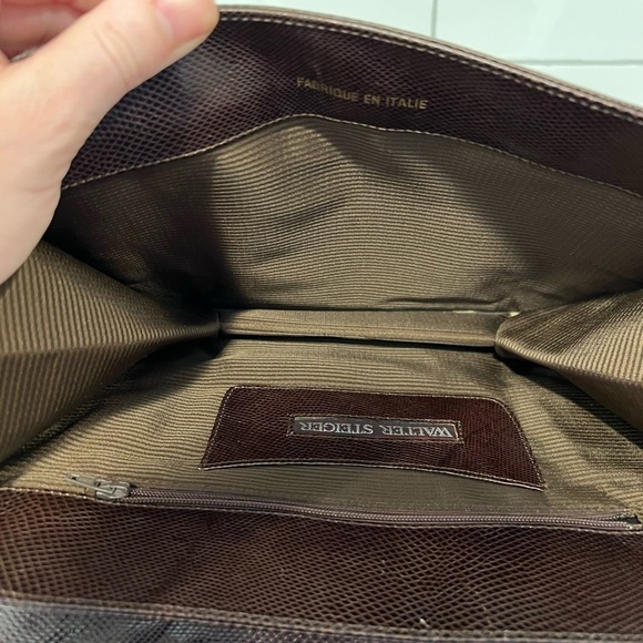 Walter Steiger Vintage Crossbody Leather Purse. Brown leather. - Picture 9 of 15